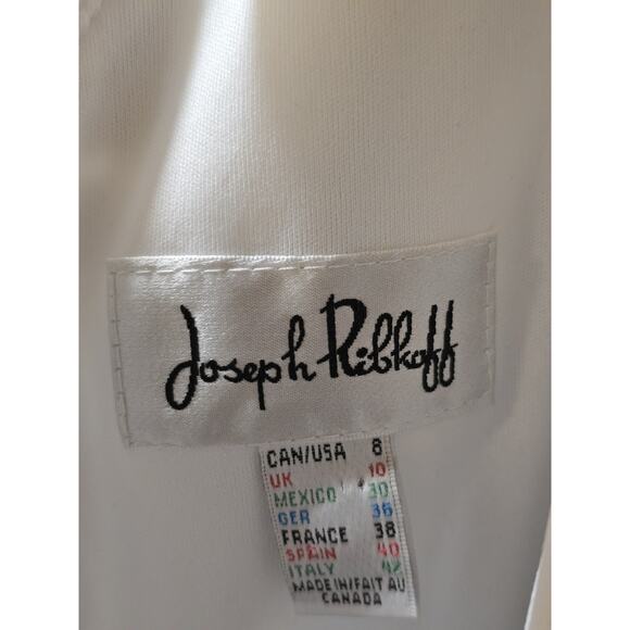 Joseph Ribkoff Black White Geo Print Sheath Dress Womens 8 Ruched Knee Length - Picture 6 of 7